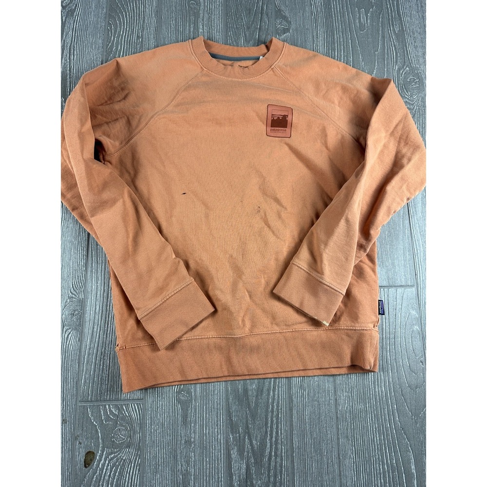 Patagonia Orange Crewneck Organic Cotton Sweatshirt Womens XS Pullover